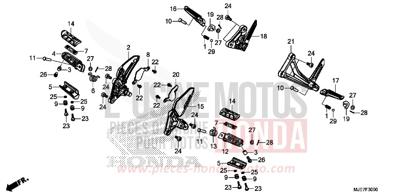 PEDANA per CBR650F GRAND PRIX RED (R380) del 2018