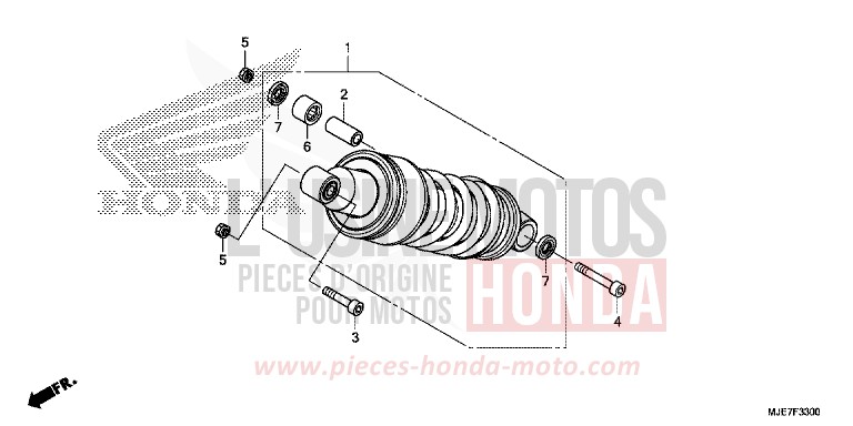 REAR CUSHION for CBR650F GRAND PRIX RED (R380) from 2018
