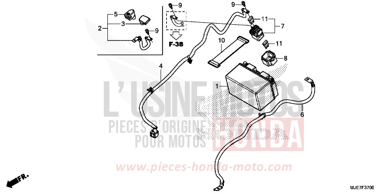 BATTERY for CBR650F GRAND PRIX RED (R380) from 2018