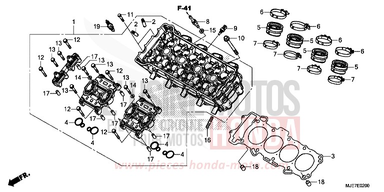 TESTATA per CBR650F MAT GUNPOWDER BLACK METALLIC (NH436) del 2018