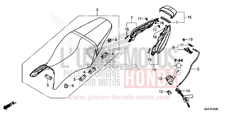 SEAT/REAR COWL for CBR650F MAT GUNPOWDER BLACK METALLIC (NH436) from 2018