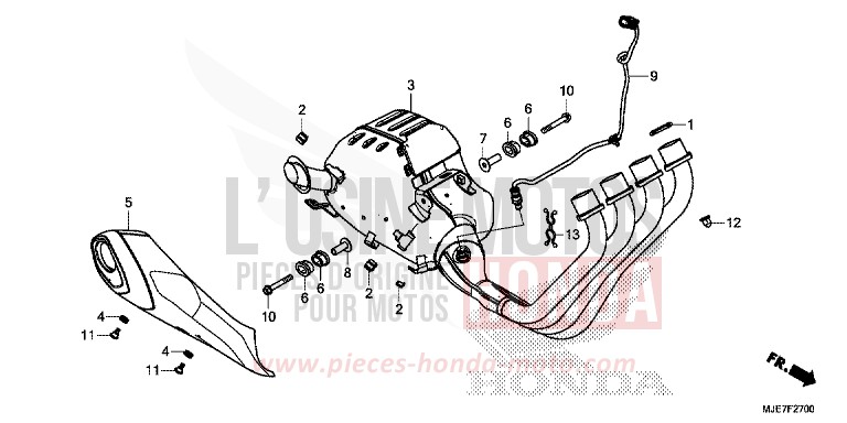 EXHAUST MUFFLER for CBR650F MAT GUNPOWDER BLACK METALLIC (NH436) from 2018