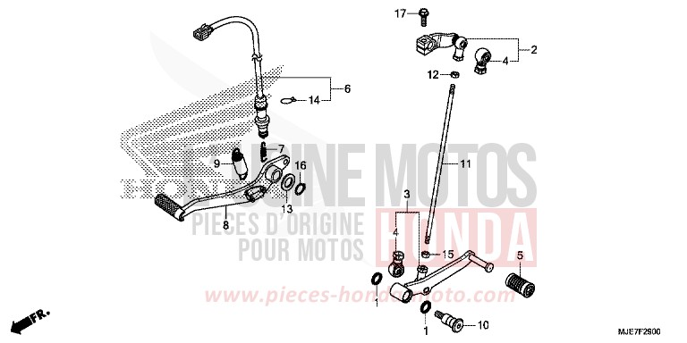 PEDAL for CBR650F MAT GUNPOWDER BLACK METALLIC (NH436) from 2018
