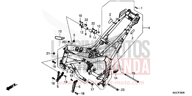 FRAME BODY for CBR650F MAT GUNPOWDER BLACK METALLIC (NH436) from 2018