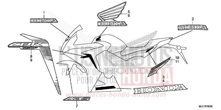 MARK (1) for CBR650F MAT GUNPOWDER BLACK METALLIC (NH436) from 2018