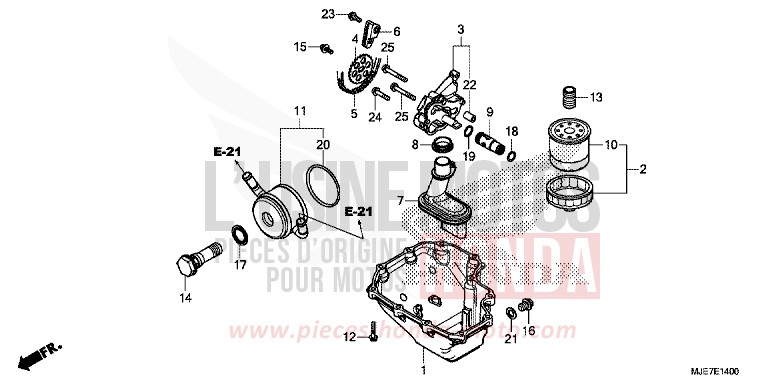 OIL PAN/OIL PUMP for CBR650F PEARL METALLOID WHITE (NHA96) from 2018
