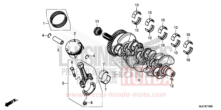 CRANKSHAFT/PISTON for CBR650F PEARL METALLOID WHITE (NHA96) from 2018