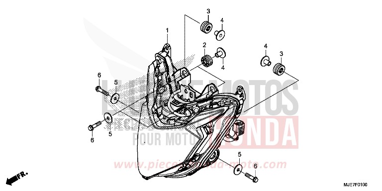 HEADLIGHT for CBR650F PEARL METALLOID WHITE (NHA96) from 2018