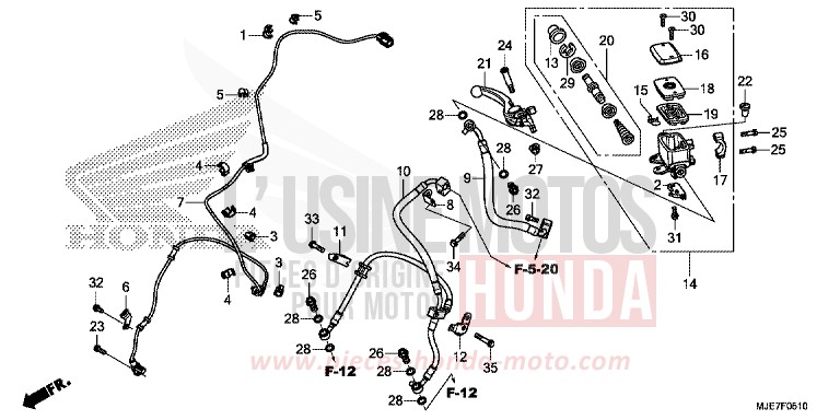 FR.BRAKE MASTER CYLINDER (CBR650FA) for CBR650F PEARL METALLOID WHITE (NHA96) from 2018