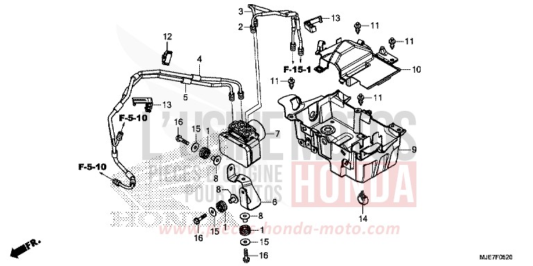 ABS MODULATOR/TRAY for CBR650F SWORD SILVER METALLIC (NHA95) from 2018