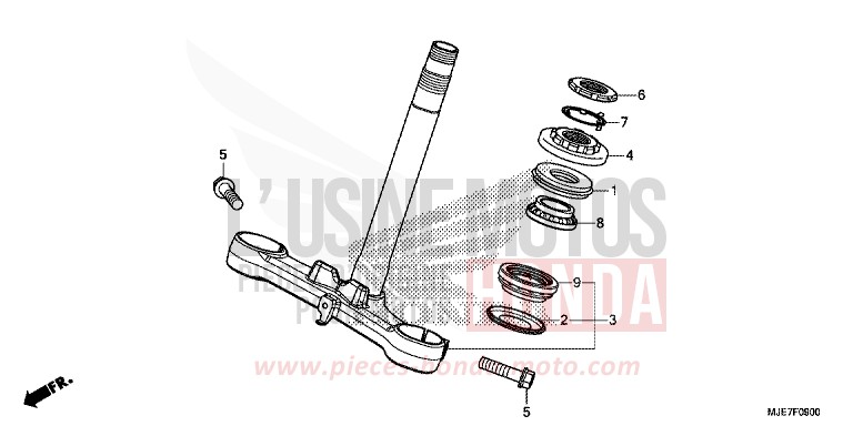 STEERING STEM for CBR650F SWORD SILVER METALLIC (NHA95) from 2018