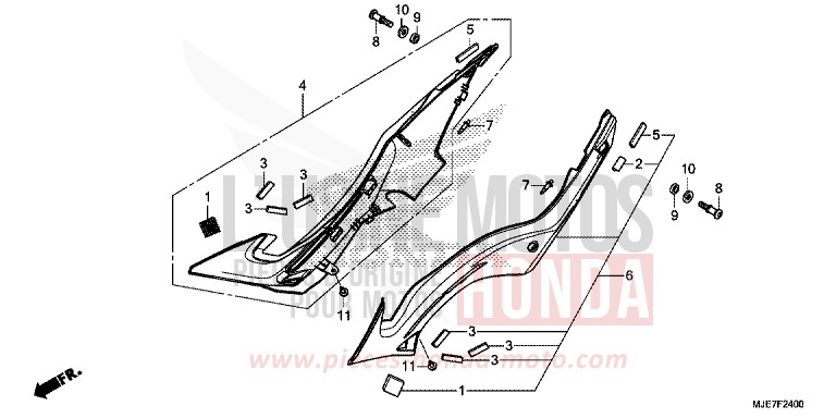 SIDE COVER for CBR650F SWORD SILVER METALLIC (NHA95) from 2018