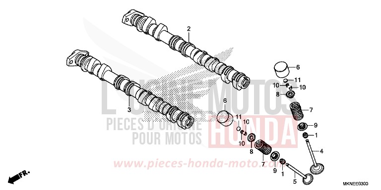 CAMSHAFT/VALVE for CBR650R GRAND PRIX RED (R380) from 2019