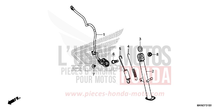 SIDE STAND for CBR650R GRAND PRIX RED (R380) from 2019