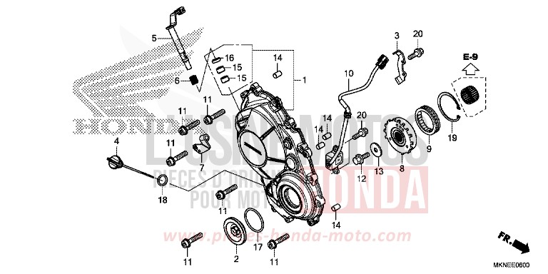 RIGHT CRANKCASE COVER for CBR650R MAT GUNPOWDER BLACK METALLIC (NH436) from 2019