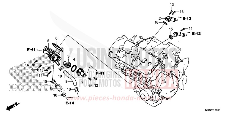 TERMOSTATO per CBR650R MAT GUNPOWDER BLACK METALLIC (NH436) del 2019