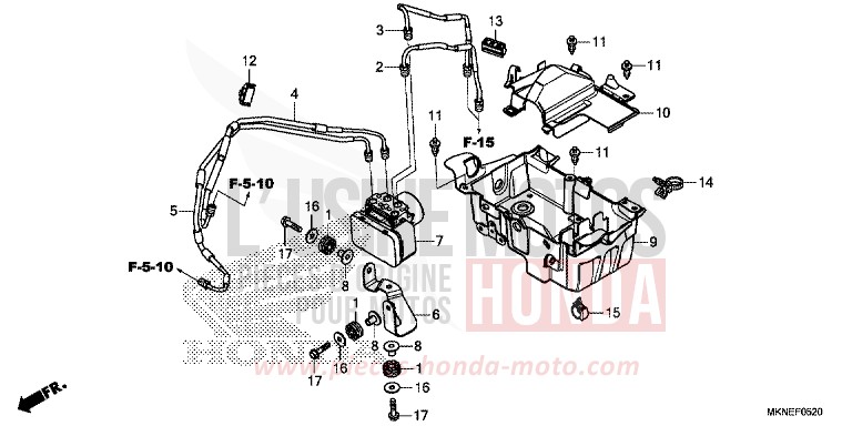 MODULATORE ABS per CBR650R MAT GUNPOWDER BLACK METALLIC (NH436) del 2019