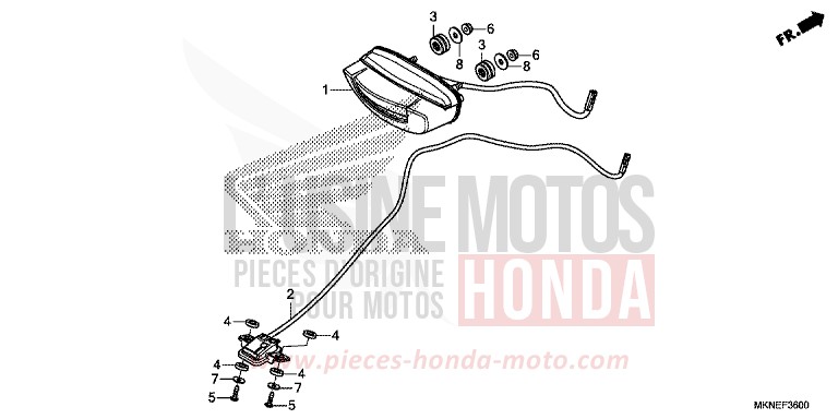 TAILLIGHT/LICENSE LIGHT for CBR650R MAT GUNPOWDER BLACK METALLIC (NH436) from 2019