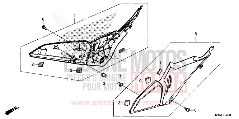 SIDE COVER for CBR650R GRAND PRIX RED (R380) from 2019