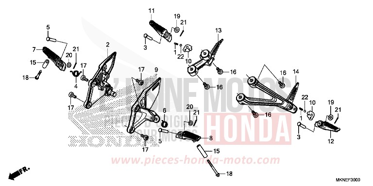 PEDANA per CBR650R GRAND PRIX RED (R380) del 2019