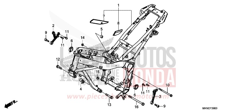 FRAME BODY for CBR650R GRAND PRIX RED (R380) from 2019
