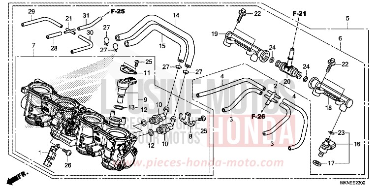 THROTTLE BODY for CBR650R MAT GUNPOWDER BLACK METALLIC (NH436) from 2019