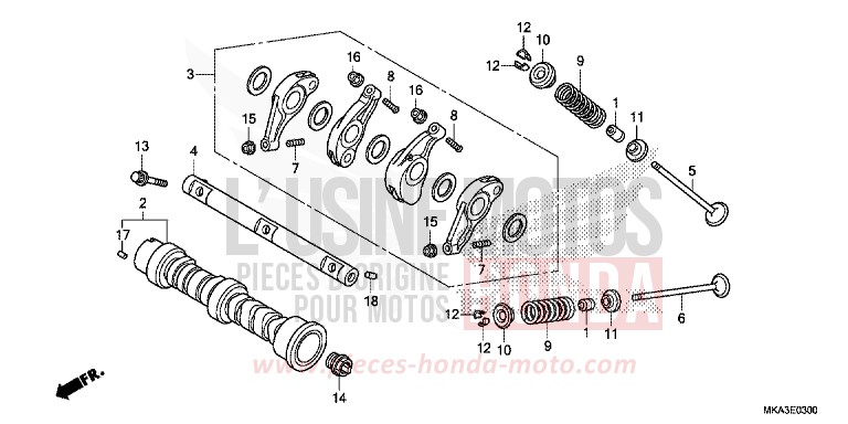 CAMSHAFT/VALVE for NC750X MAT PEARL GLARE WHITE (NHB54) from 2016
