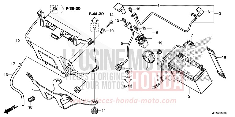 BATTERY for NC750X MAT PEARL GLARE WHITE (NHB54) from 2016
