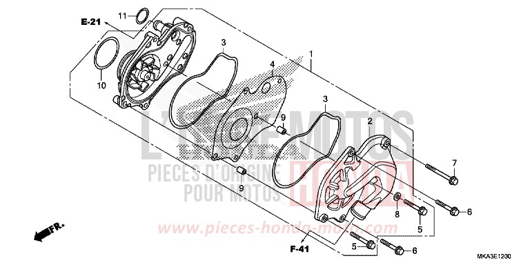 WATER PUMP for NC750X SWORD SILVER METALLIC (NHA95) from 2016