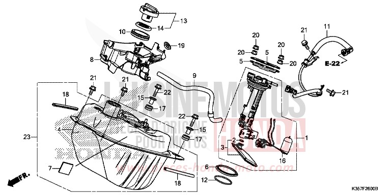 FUEL TANK for WW125 M00NDUST SILVER METALLIC (NHB29) from 2015