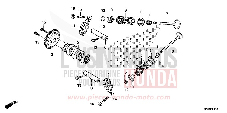 CAMSHAFT/VALVE for WW125 MAT CARBONIUM GRAY METALLIC (NHB52) from 2015