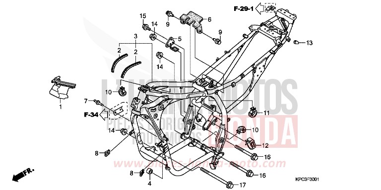 RAHMENKOERPER (XL125V7/8) for   from 