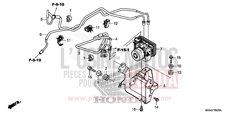 MODULATORE ABS per NC750X CANDY PROMINENCE RED (R342) del 2017