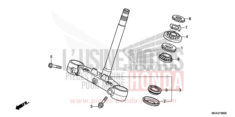 STEERING STEM for NC750X CANDY PROMINENCE RED (R342) from 2017