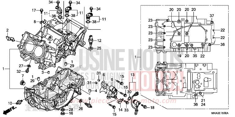 CRANKCASE for NC750X MAT GUNPOWDER BLACK METALLIC (NH436) from 2017