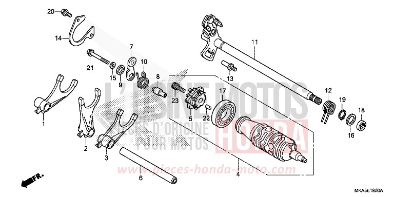 GEARSHIFT DRUM (NC750X/XA) for NC750X MAT PEARL GLARE WHITE (NHB54) from 2017
