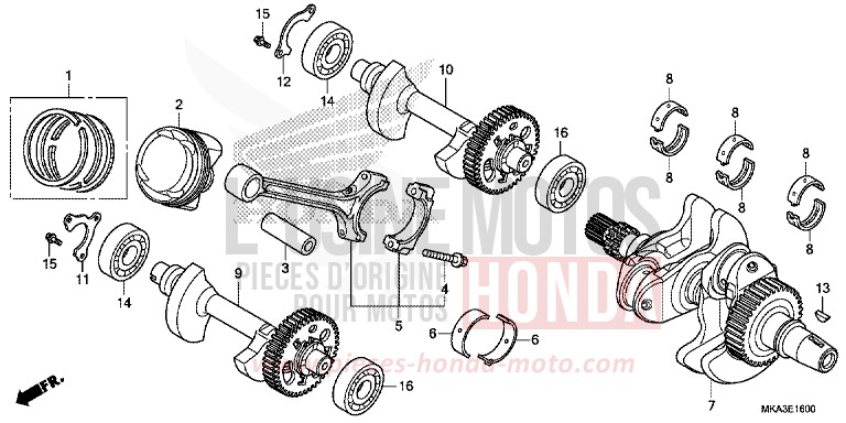 CRANKSHAFT/PISTON for NC750X SWORD SILVER METALLIC (NHA95) from 2017