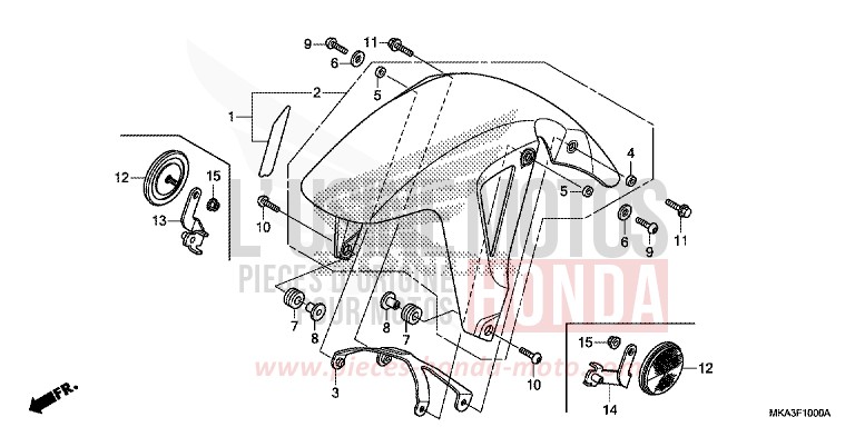 FRONT FENDER for NC750X SWORD SILVER METALLIC (NHA95) from 2017