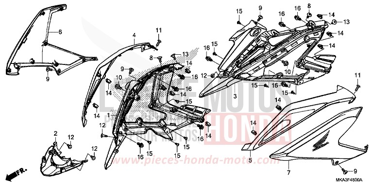 SIDE COWL for NC750X SWORD SILVER METALLIC (NHA95) from 2017