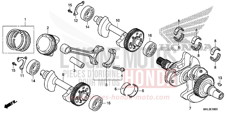 CRANKSHAFT/PISTON for NC750X GLINT WAVE BLUE METALLIC (B197) from 2019