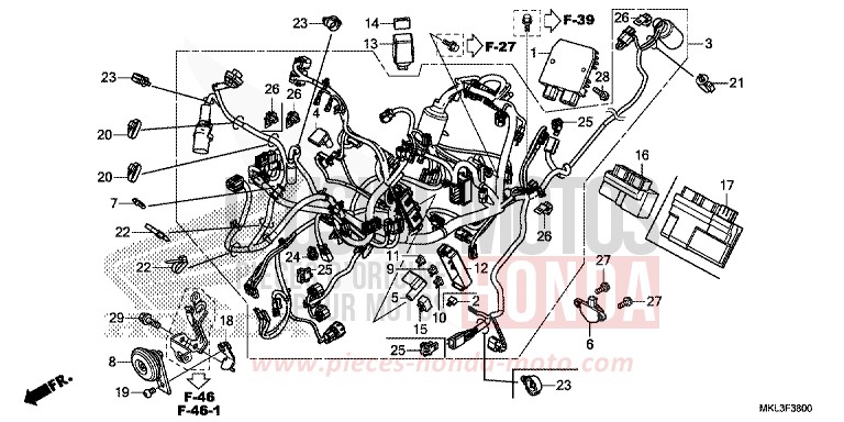 WIRE HARNESS for NC750X GLINT WAVE BLUE METALLIC (B197) from 2019
