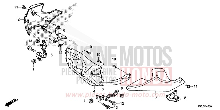 UNDER COWL (NC750XA) for NC750X GLINT WAVE BLUE METALLIC (B197) from 2019