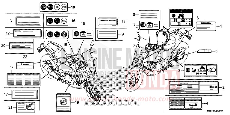 CAUTION LABEL for NC750X MAT BALLISTIC BLACK METALLIC (NHA86) from 2019