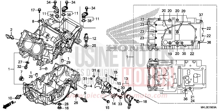 CRANKCASE for NC750X MAT PEARL GLARE WHITE (NHB54) from 2019