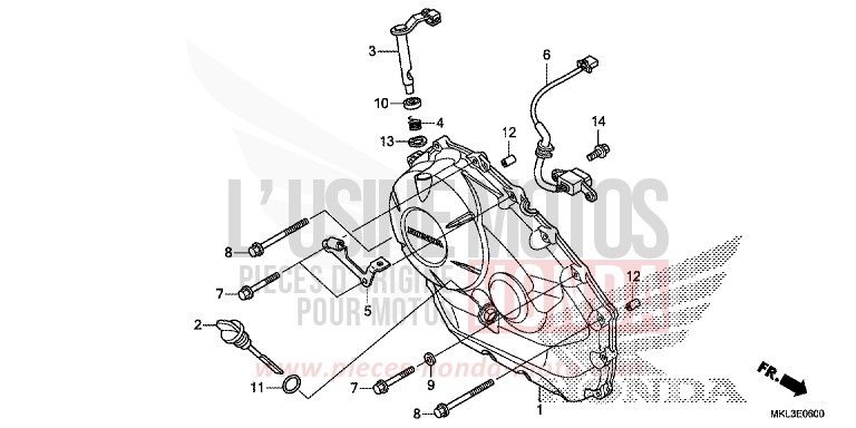 RIGHT CRANKCASE COVER (NC750XA) for NC750X GLINT WAVE BLUE METALLIC (B197) from 2020