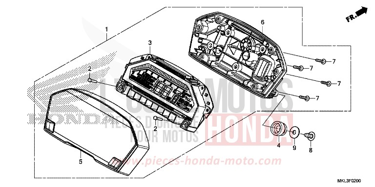 METER for NC750X GLINT WAVE BLUE METALLIC (B197) from 2020