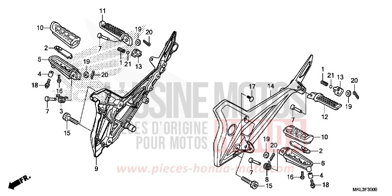 STEP for NC750X GLINT WAVE BLUE METALLIC (B197) from 2020