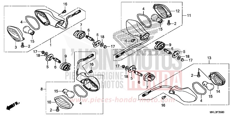 WINKER for NC750X GLINT WAVE BLUE METALLIC (B197) from 2020