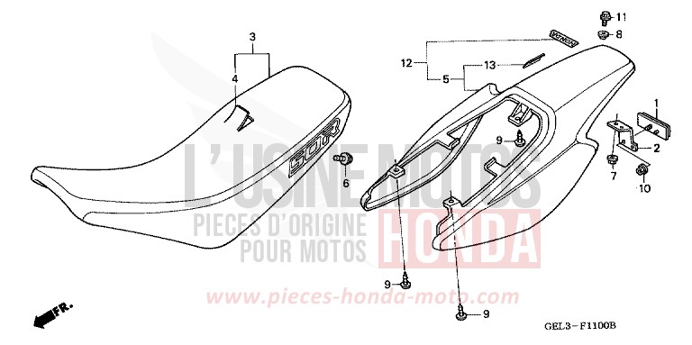 SITZ for XR50R FIGHTING RED (R134) from 2002