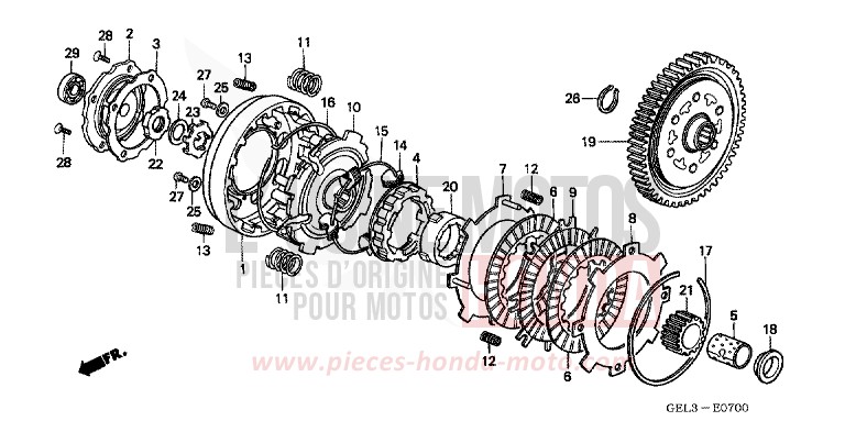 KUPPLUNG for XR50R FIGHTING RED (R134) from 2003